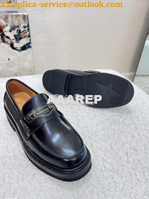 Replica Dior Boy Loafer Black Brushed Calfskin KDB759 9