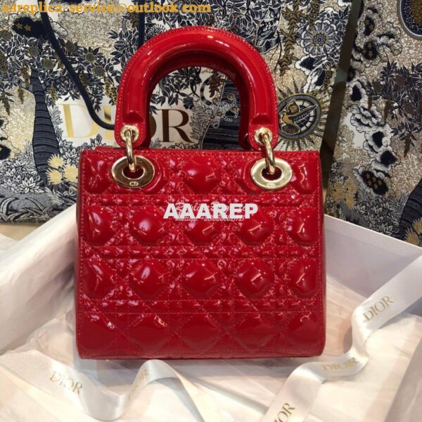 Replica Dior My ABCdior Lady Dior Bag in Patent Calfskin M0538 Red 8
