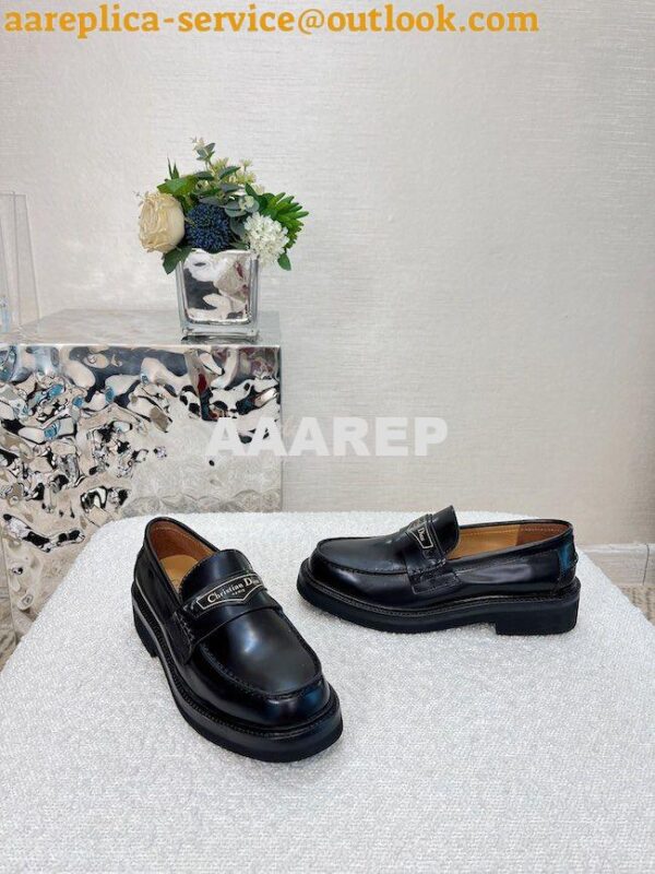 Replica Dior Boy Loafer Black Brushed Calfskin KDB759 8