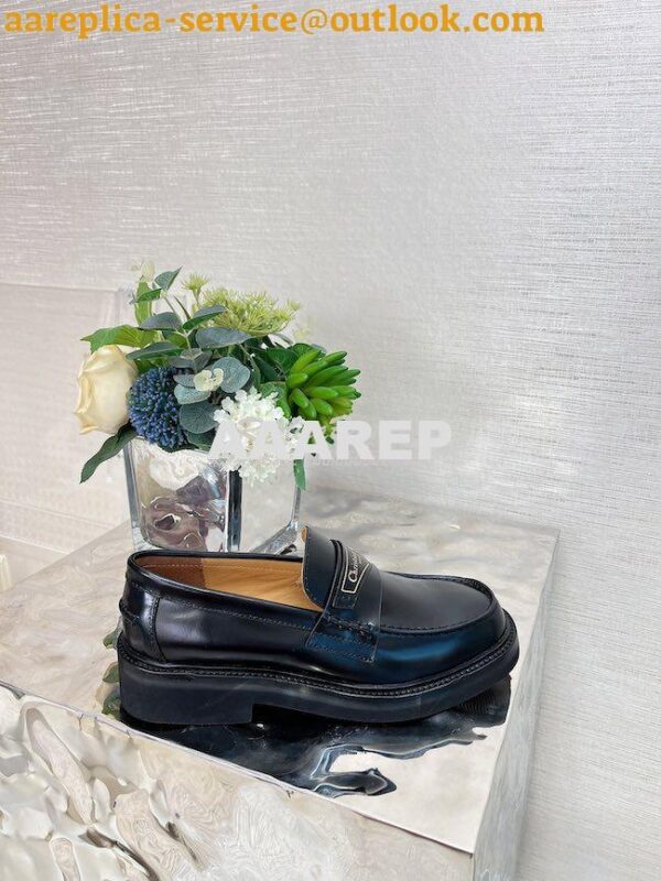 Replica Dior Boy Loafer Black Brushed Calfskin KDB759 11