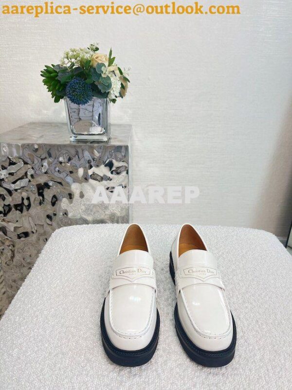 Replica Dior Boy Loafer White Brushed Calfskin KDB759