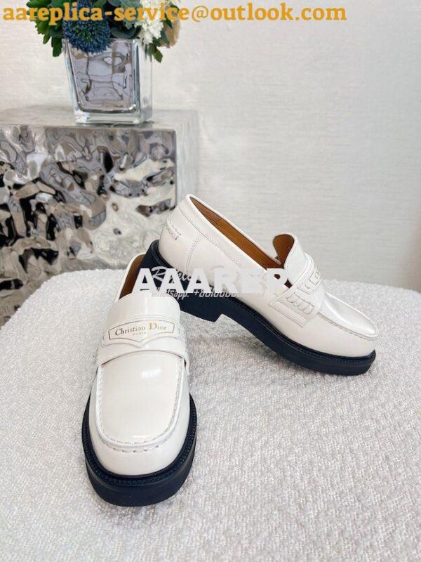 Replica Dior Boy Loafer White Brushed Calfskin KDB759 2