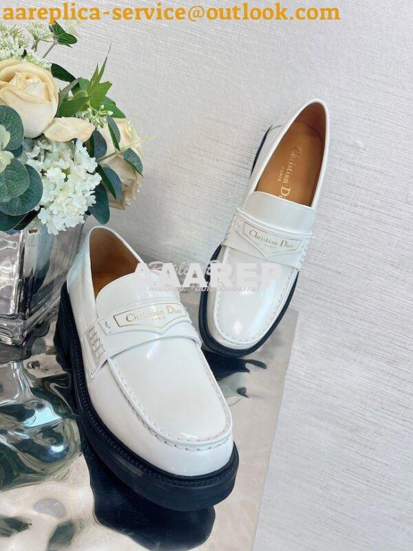 Replica Dior Boy Loafer White Brushed Calfskin KDB759 3