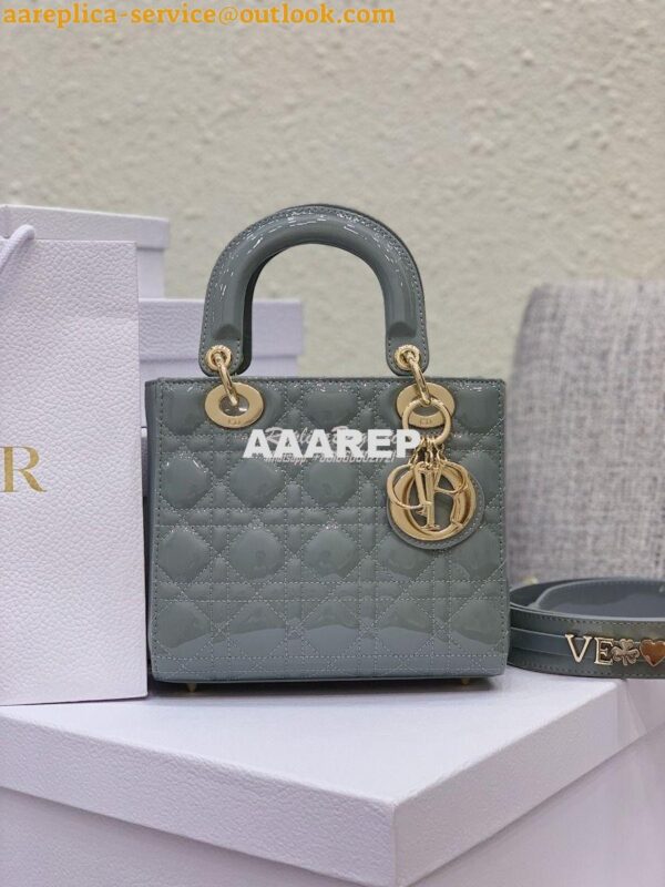 Replica Dior My ABCdior Lady Dior Bag in Patent Calfskin M0538 Stone G 2