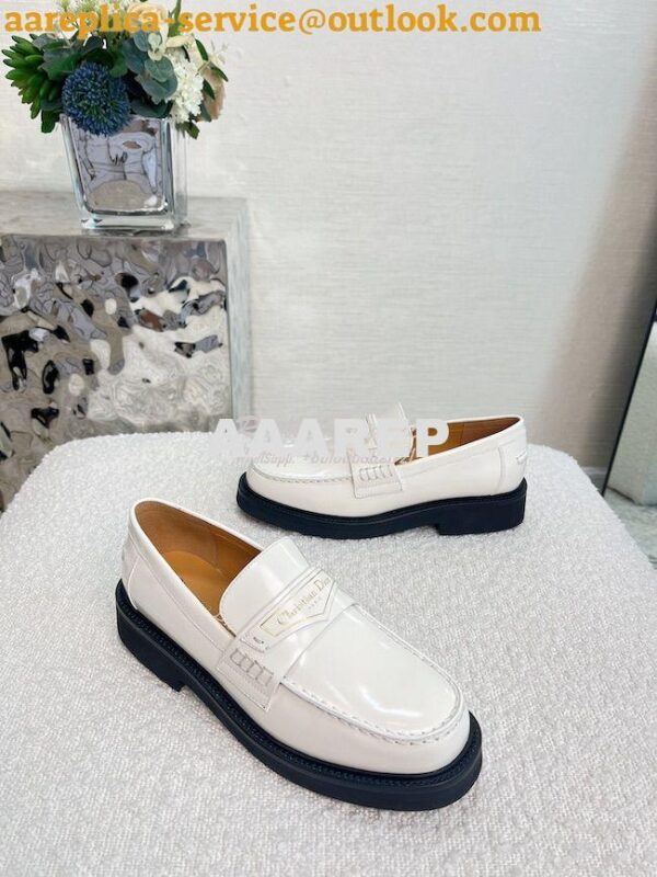 Replica Dior Boy Loafer White Brushed Calfskin KDB759 4