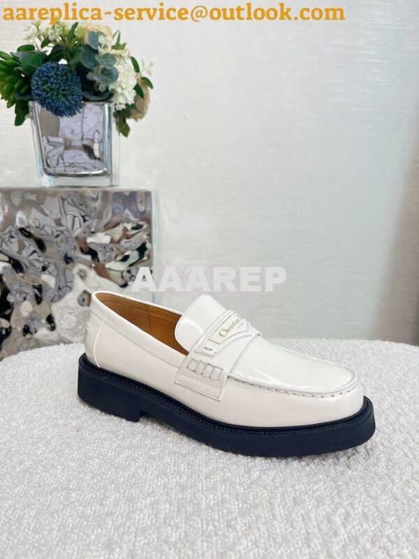 Replica Dior Boy Loafer White Brushed Calfskin KDB759 5