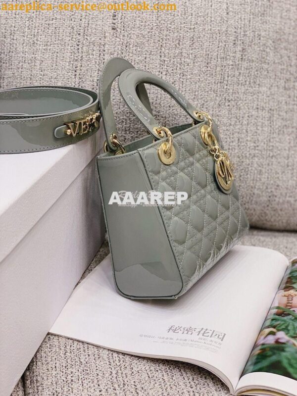 Replica Dior My ABCdior Lady Dior Bag in Patent Calfskin M0538 Stone G 4