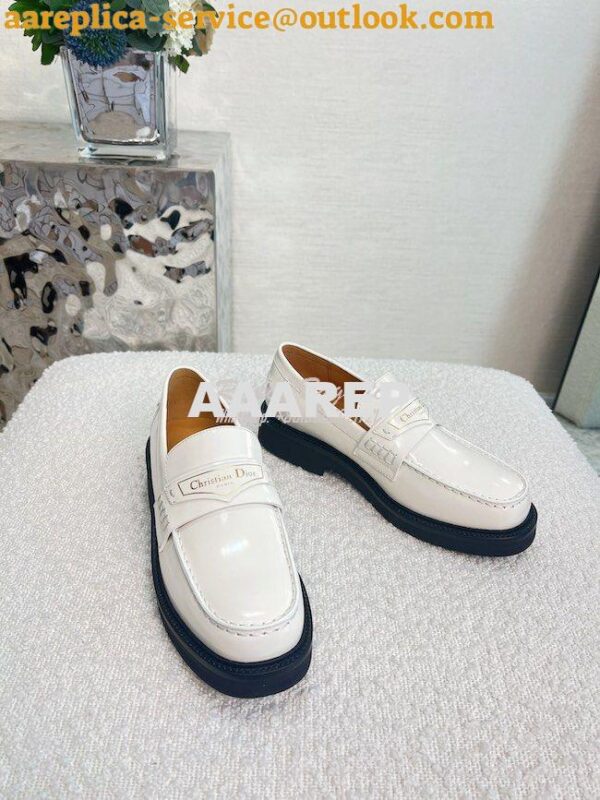 Replica Dior Boy Loafer White Brushed Calfskin KDB759 7