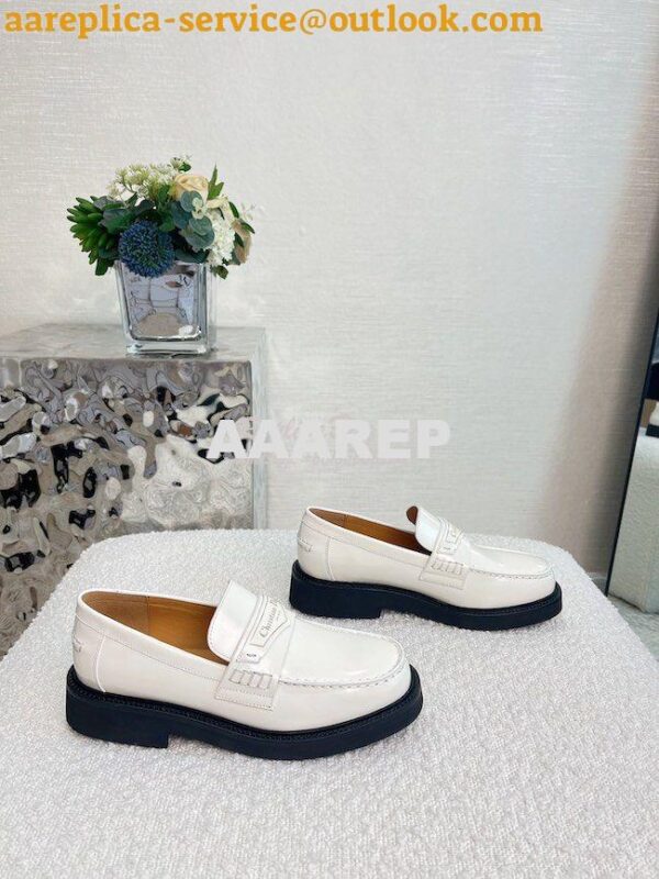 Replica Dior Boy Loafer White Brushed Calfskin KDB759 8