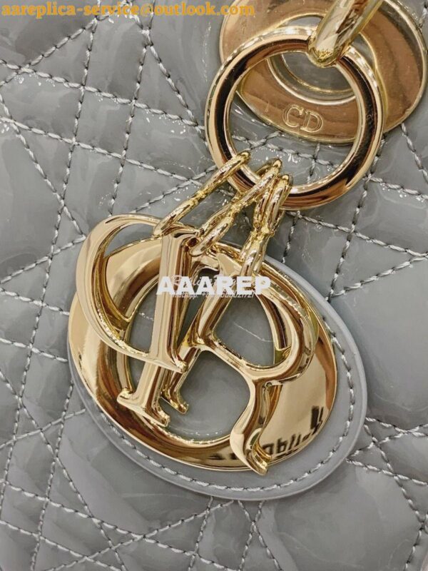 Replica Dior My ABCdior Lady Dior Bag in Patent Calfskin M0538 Stone G 7