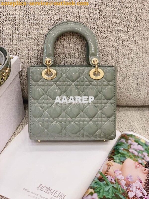 Replica Dior My ABCdior Lady Dior Bag in Patent Calfskin M0538 Stone G 10