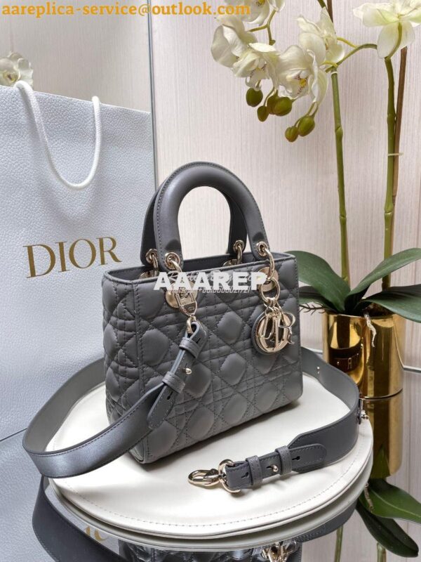 Replica Dior My ABCdior Lady Dior Bag Lambskin M0538 Gray