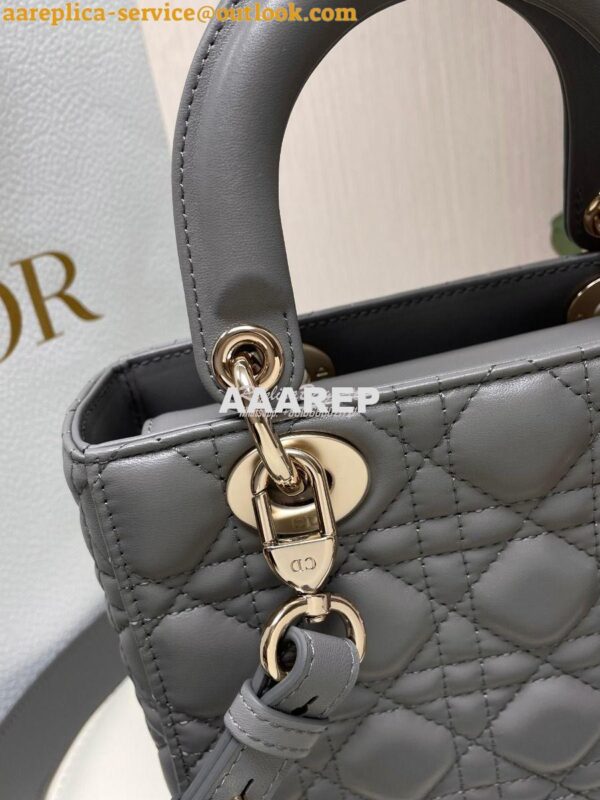 Replica Dior My ABCdior Lady Dior Bag Lambskin M0538 Gray 4