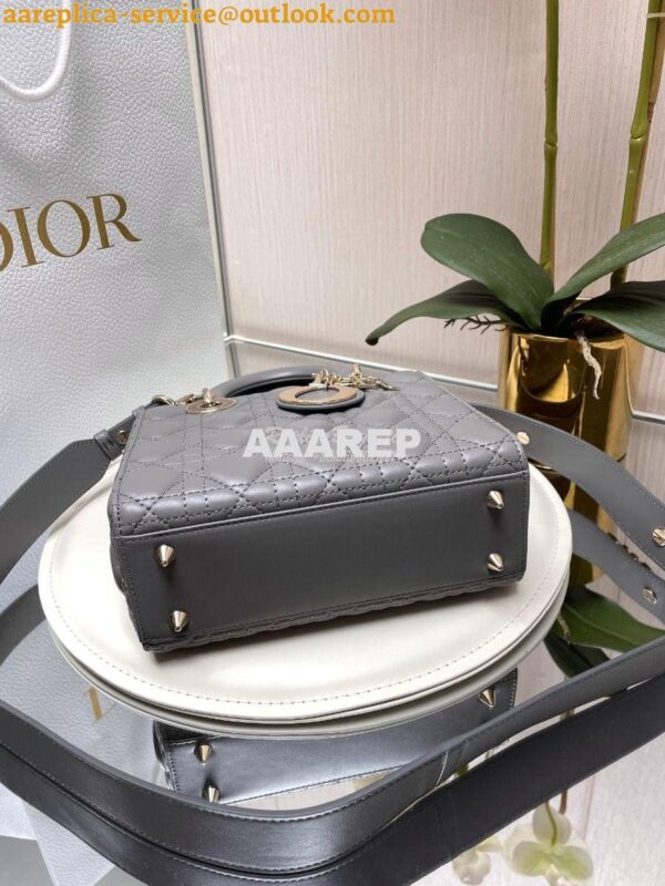 Replica Dior My ABCdior Lady Dior Bag Lambskin M0538 Gray 6