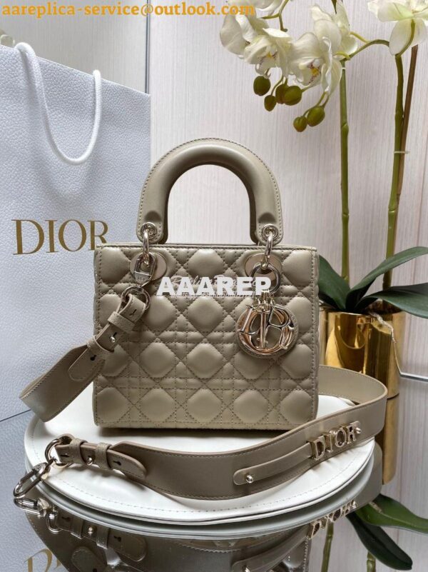 Replica Dior My ABCdior Lady Dior Bag Lambskin M0538 Natural 2