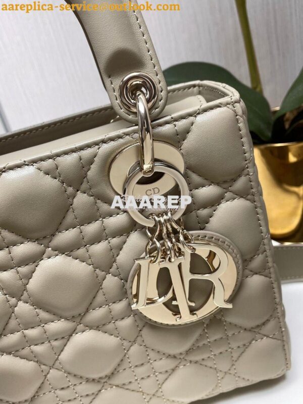 Replica Dior My ABCdior Lady Dior Bag Lambskin M0538 Natural 3