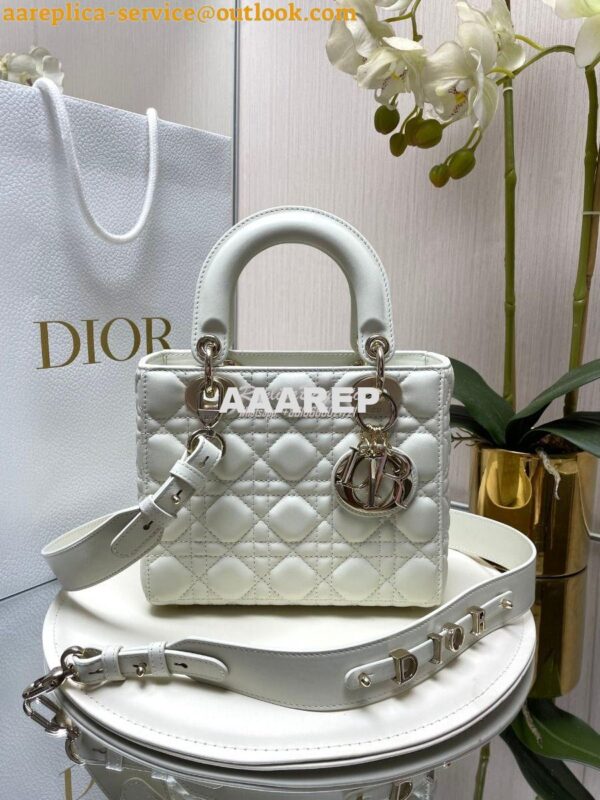Replica Dior My ABCdior Lady Dior Bag Lambskin M0538 White