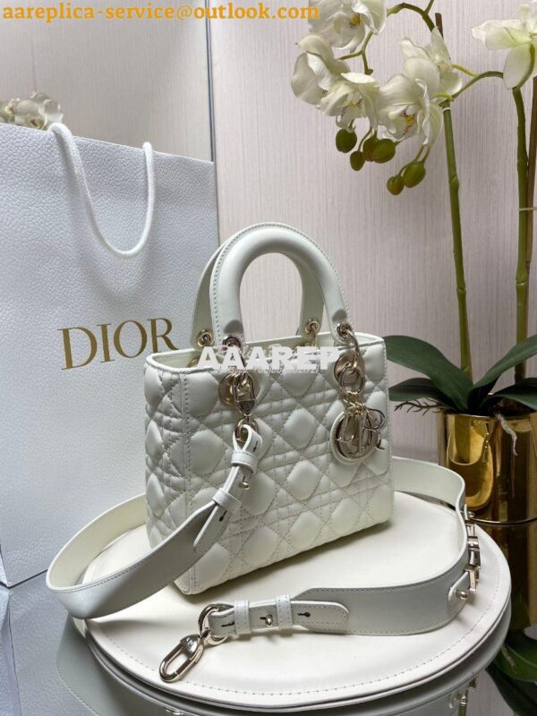 Replica Dior My ABCdior Lady Dior Bag Lambskin M0538 White 2
