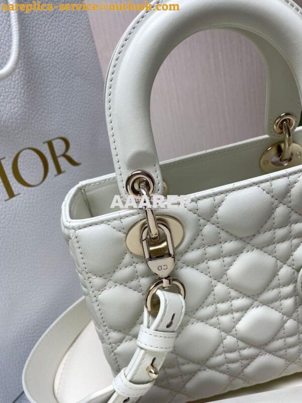 Replica Dior My ABCdior Lady Dior Bag Lambskin M0538 White 5