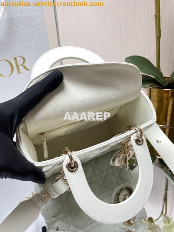 Replica Dior My ABCdior Lady Dior Bag Lambskin M0538 White 8