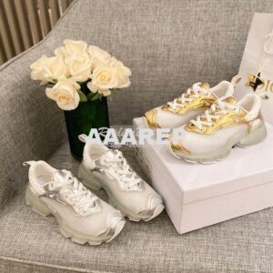 Replica Dior Vibe Sneaker White Mesh and Silver-Tone Leather KCK337 2