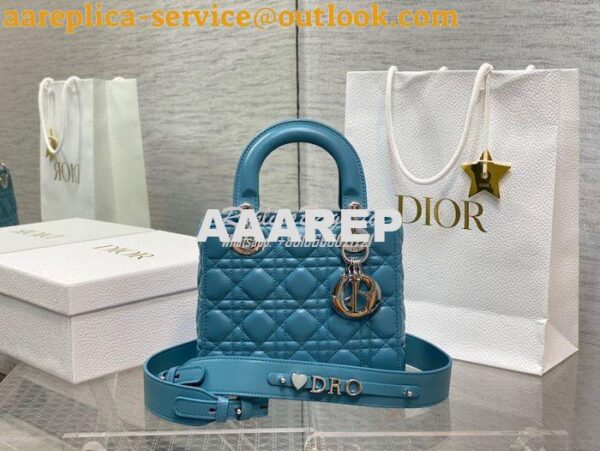 Replica Dior My ABCdior Lady Dior Bag M0538 Azure Blue Cannage Lambski