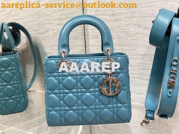 Replica Dior My ABCdior Lady Dior Bag M0538 Azure Blue Cannage Lambski 3