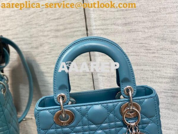 Replica Dior My ABCdior Lady Dior Bag M0538 Azure Blue Cannage Lambski 4
