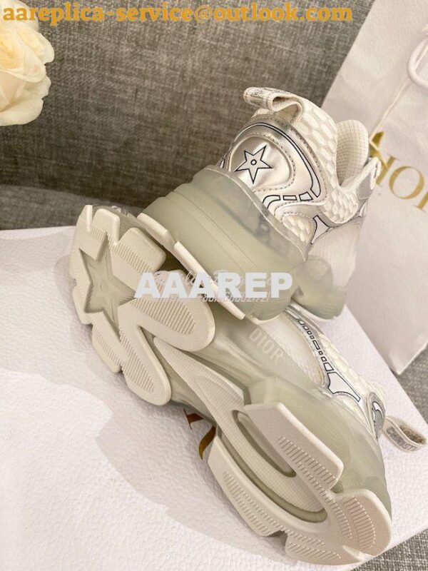 Replica Dior Vibe Sneaker White Mesh and Silver-Tone Leather KCK337 10