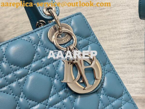 Replica Dior My ABCdior Lady Dior Bag M0538 Azure Blue Cannage Lambski 5