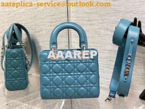 Replica Dior My ABCdior Lady Dior Bag M0538 Azure Blue Cannage Lambski 6