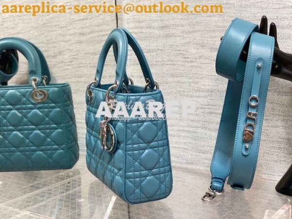 Replica Dior My ABCdior Lady Dior Bag M0538 Azure Blue Cannage Lambski 7