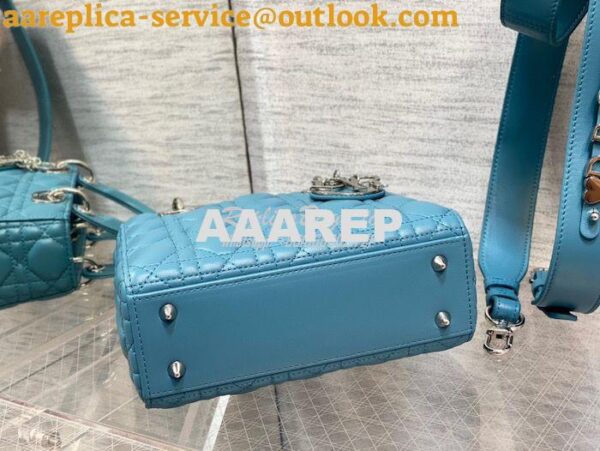 Replica Dior My ABCdior Lady Dior Bag M0538 Azure Blue Cannage Lambski 8