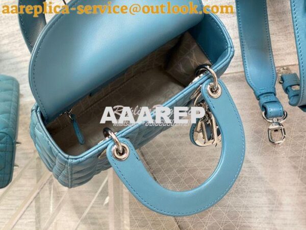 Replica Dior My ABCdior Lady Dior Bag M0538 Azure Blue Cannage Lambski 9