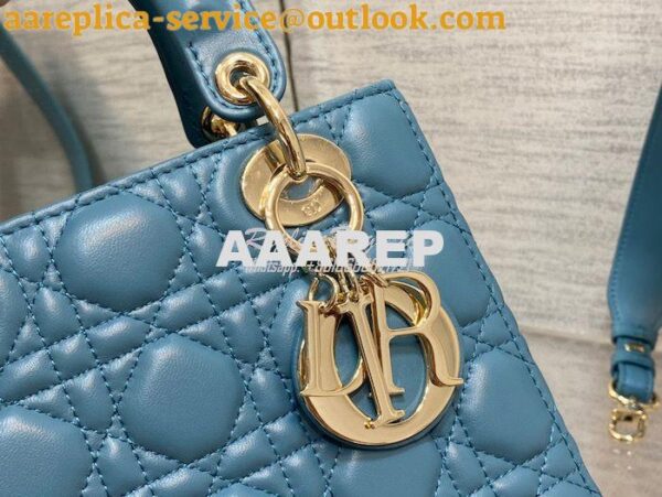 Replica Dior My ABCdior Lady Dior Bag M0538 Azure Blue Cannage Lambski 15