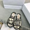 Replica Dior Chez Moi Slide Cannage Embroidered Velvet KCQ488 Black 2