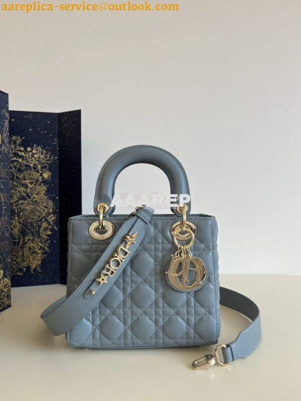 Replica Dior My ABCdior Lady Dior Bag M0538 CloudBlue Cannage Lambskin