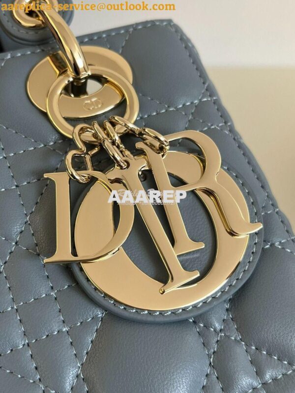 Replica Dior My ABCdior Lady Dior Bag M0538 CloudBlue Cannage Lambskin 3