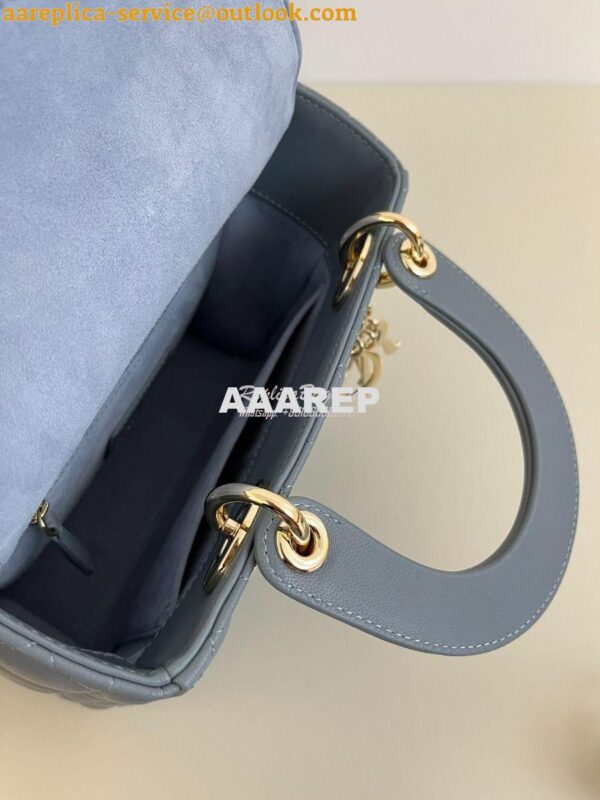 Replica Dior My ABCdior Lady Dior Bag M0538 CloudBlue Cannage Lambskin 6