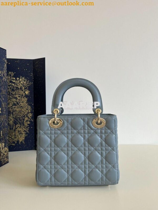 Replica Dior My ABCdior Lady Dior Bag M0538 CloudBlue Cannage Lambskin 8