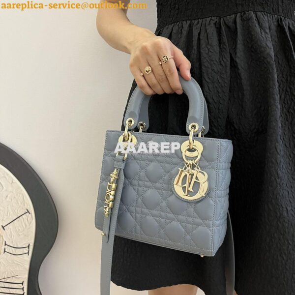 Replica Dior My ABCdior Lady Dior Bag M0538 CloudBlue Cannage Lambskin 10