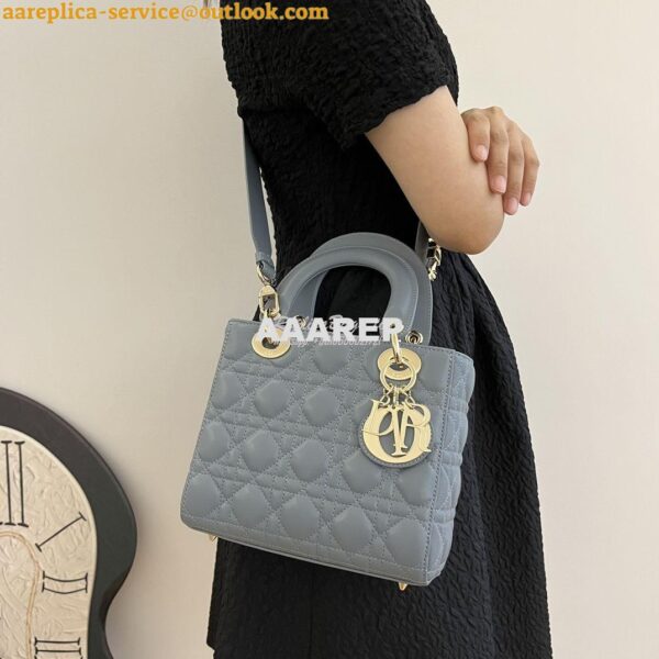 Replica Dior My ABCdior Lady Dior Bag M0538 CloudBlue Cannage Lambskin 12