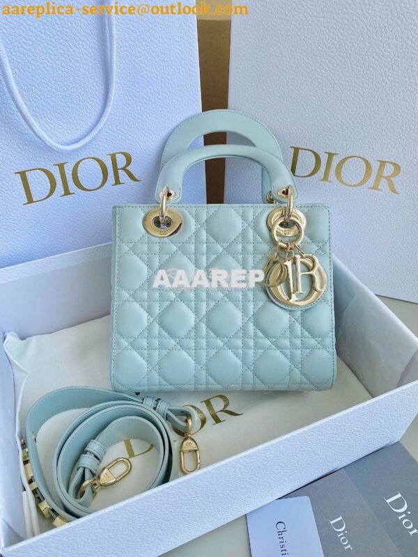 Replica Dior My ABCdior Lady Dior Bag M0538 Placid Blue Cannage Lambsk