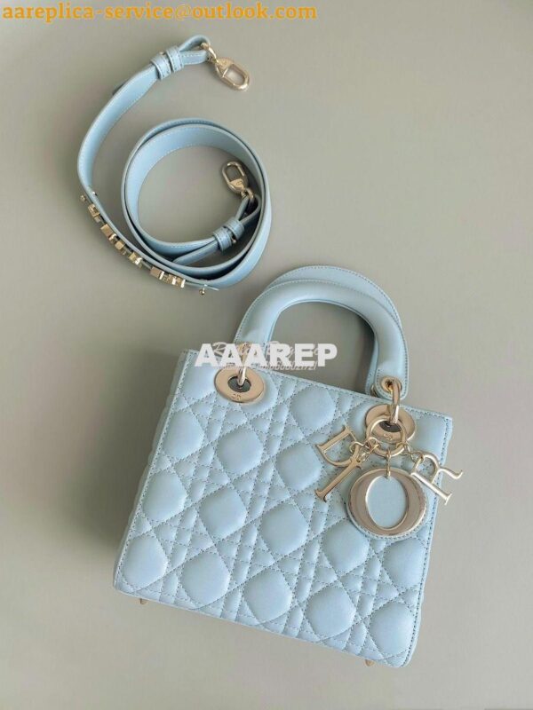 Replica Dior My ABCdior Lady Dior Bag M0538 Placid Blue Cannage Lambsk 3
