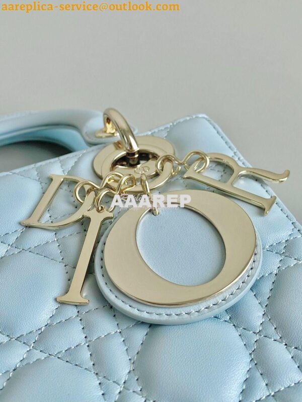 Replica Dior My ABCdior Lady Dior Bag M0538 Placid Blue Cannage Lambsk 4