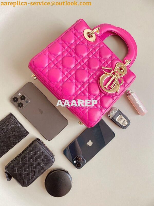 Replica Dior My ABCdior Lady Dior Bag M0538 Rani Pink Cannage Lambskin 3