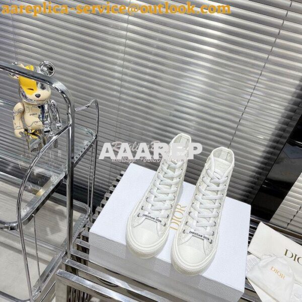 Replica Dior Walk'N'Dior High-top Sneaker White Macramé Embroidered Co 2