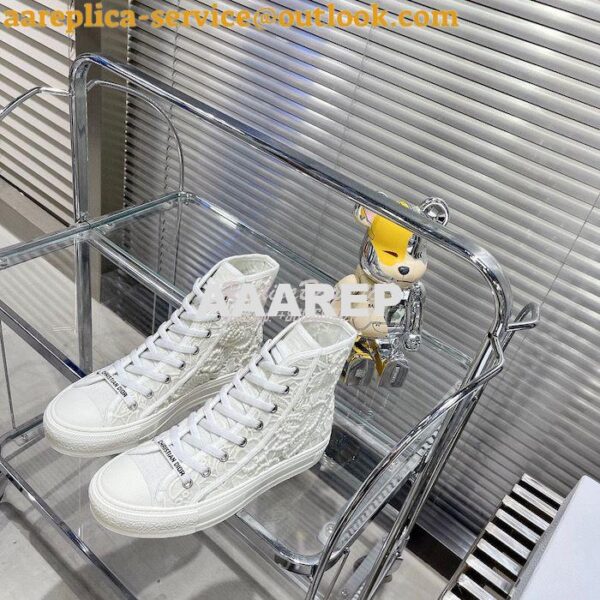 Replica Dior Walk'N'Dior High-top Sneaker White Macramé Embroidered Co 3