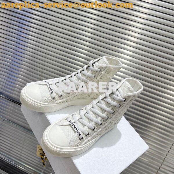 Replica Dior Walk'N'Dior High-top Sneaker White Macramé Embroidered Co 5