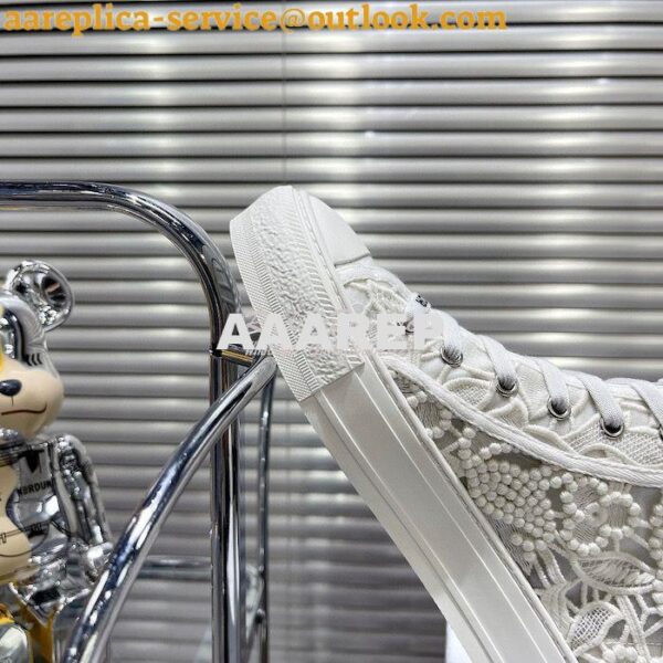 Replica Dior Walk'N'Dior High-top Sneaker White Macramé Embroidered Co 6